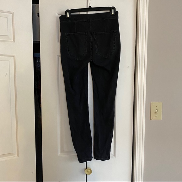 Free People Black Washed Lace-Up High Waisted Jean - Picture 3 of 4